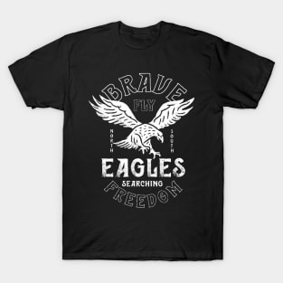 Brave Eagles Fly for Freedom Patriotic USA American Eagle T-Shirt